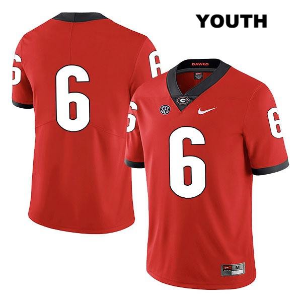 Georgia Bulldogs Youth Kenny McIntosh #6 NCAA No Name Legend Authentic Red Nike Stitched College Football Jersey BKU0656GM